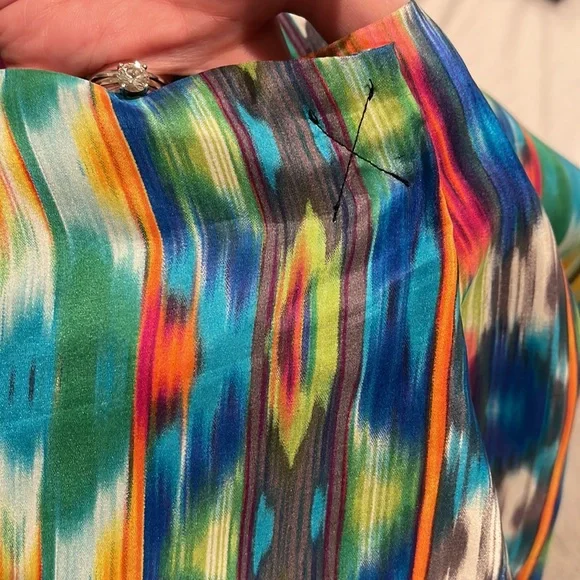 Anthropologie Edme & Esyllte silk watercolor print skirt - Picture 7 of 7